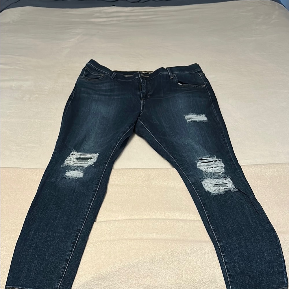 Levi's Blue Skinny Distressed Jeans
